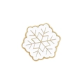 Christmas snowflake brooch badge in gold metal and white enamel for festive party decor - Exquisite Snowflake Style (CZ0477-6)