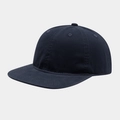 Classic dark navy washed cotton baseball cap with minimalist six-panel hip-hop design - Adjustable / Navy Blue