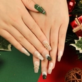 JP2783-Green Plaid Snowflake Pearl