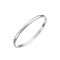 Minimalist silver titanium steel open bangle with a polished finish and hinged closure - B105 Silver Smooth Plain