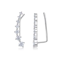 925 silver ear crawlers with seven graduated round cubic zirconia in a curved design - E15550 Seven-Stone Curve With GRA Certificate