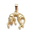 Polished 18K gold leopard charm pendant for DIY necklace and bracelet jewelry making - Leopard-Gold