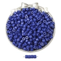 DIY 6mm blue acrylic cylindrical beads in a decorative bowl for jewelry making - Dark Blue