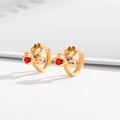 Gold butterfly hoop earrings set with colorful pear and baguette-cut cubic zirconia - Multicolor Butterfly Shape Huggies-EH031