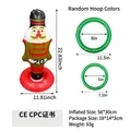 Inflatable nutcracker toss game set with red pillar and green rings for Christmas fun - Santa Claus Ring Toss - Gold (2 Rings)