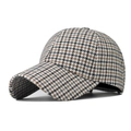 Stylische dicke Baseballkappe mit Hahnentrittmuster in Beige und Schwarz, Herbst Winter Cap - M (56-58cm) / Verdicktes Graues Hahnentrittmuster