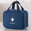 Kit di pronto soccorso blu navy in tessuto Oxford con croce e maniglia superiore - Taglia Grande (Doppia Maniglia) / Blu Notte