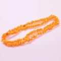 Double-strand necklace of irregular orange crystal quartz chips for DIY jewelry - Orange