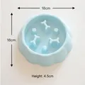 Light blue flower-shaped slow feeder dog bowl with bone-shaped obstacles for puppies - PP / Blue