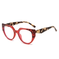 Occhiali cat-eye TR90 anti-luce blu con montatura rossa trasparente e tartarugata moda - Montatura Leopardata Rossa