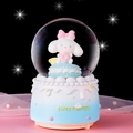 Cartoon Cinnamoroll musical snow globe on a blue macaron cake base for room decoration - White Big-Eared Dog - Blue