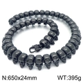 Punk black skull link necklace for men in 650mm length and 24mm width with lobster clasp - Black