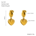 Herz-Ohrhänger aus 18K vergoldetem Edelstahl mit gewellter Textur für Damen - Texturierte Herz-Stil (ZG1391)