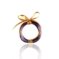 Set di bracciali glitterati viola, oro e argento decorati con un fiocco in nastro dorato - Set di fiocchi glitter viola oro argento (Stile Halloween)