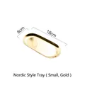 Nordic gold stainless steel oval mirror tray for candles and aromatics 18x8cm size - Small / Gold