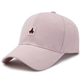 Pink baseball cap with letter A embroidery and adjustable cotton twill strap - Pink