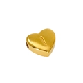 18K gold plated stainless steel heart pendant with letter I engraving charm - Letter I / Steel