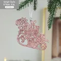 Sparkling rose gold sleigh Christmas tree hanging ornament in 12x9cm size - Sleigh Style A