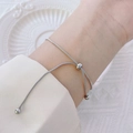 Bracciale a catena serpente minimalista in argento con chiusura regolabile e lucidata - Color Acciaio