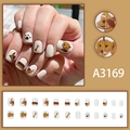 Cute cream cartoon dog press-on nails set with 24 pieces of various size tips - Cartoon Dog Style (A3169【Glue Type】)