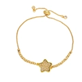 Bracciale a stella dorata regolabile con intarsio scintillante e dettagli in zirconi lucidi - Druzy Oro