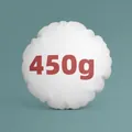 White flower shaped plush pillow with soft texture and 450g weight on blue background - Round / Pillow Core / White