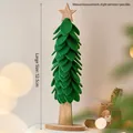 Grand sapin de Noël en feutre de 52,5 cm avec étoile et socle en bois pour bureau - Sapin de Noël en Feutre Vert Grand 53cmX10cm