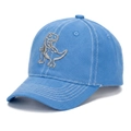 High-quality close-up of blue children's dinosaur baseball cap with gray dinosaur embroidery - 52-54cm / Blue