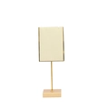 Schmuckständer aus goldenem Metall mit cremeweißer Mikrofaserplatte für Ohrring-Präsentation - Rechteckiges Anhänger-Regal (Hoch) - Beige