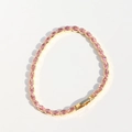 Parure dorée avec bracelet en zircon AAA ovale rose et cristaux étincelants - Bracelet / Rose Or