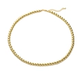 Elegant gold bead necklace with adjustable extension chain on white background - Necklace - Gold Round Bead