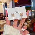 Elegant 925 silver needle gold butterfly tassel earrings with zircon and pearl accents - E0296 Gold Silver Needle (Butterfly Long Tassel Fashion Gold)