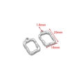 Polished silver stainless steel wave textured rectangle pendant in 20mm height - Hydraulic Rectangular Frame Pendant (F2407) / 14x20mm (1.8mm Hole) / Steel