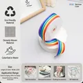 2.5cm rainbow gradient polyester ribbon roll for gift wrapping and DIY crafts 25 yards - Rainbow (Width 2.5CM * Length 22M)