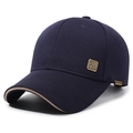 Berretto blu scuro con placca in metallo Cina e tessuto testurizzato traspirante - Regolabile / Blu navy
