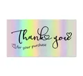 Holographic rainbow thank you card for gift packaging with metallic laser finish effect - Style M-15/Thank You For Your Purchase