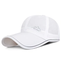 White quick-dry sports cap with extended brim, mesh panels and mountain embroidery - Adjustable / White