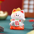 Statuina Maneki Neko gatto della fortuna in ceramica con lingotto d'oro - A150 Gatto della fortuna