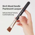 G1052 Angled birch wood makeup brush with pearl finish and soft synthetic bristles - G1052 Flat Top Foundation Brush (191#)