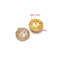 Gold-plated floral enamel pendant with rhinestones for DIY necklaces, 24mm diameter - Round Dotted / 24mm / Brown