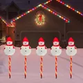 Solar Christmas snowman stake lights with red hats for outdoor garden festive decor - Snowman with Red Hat (Red Tube)