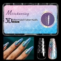 Detailansicht der 3D-Fischschuppen-Nägel im Set mit 120 weichen Gel-Nagelspitzen - Fischschuppen-Nagelbox 03 (120 Stück)