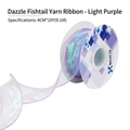 Iridescent light purple fishtail mesh ribbon with wavy edges for floral wrapping 4cm x 10Y - Light Purple