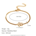 18K gold plated stainless steel bracelet featuring a white shell flower pendant - Shell Flower Bracelet - Gold
