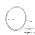 Minimalist silver titanium steel bangle bracelet with 7.3cm diameter and 3mm thickness - Steel / XXL