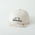 Beige baby suede soft brim cap with Little Bear embroidery and brand tag detail - little / Beige