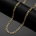 Polished 18k gold plated titanium steel figaro chain necklace for women in golden finish - Figaro Chain / Gold