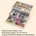 Three-layer acrylic storage box with 54 types of mixed natural crystal mineral specimens - Three-Layer Mixed Mineral Storage Box