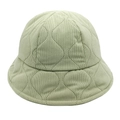 Detalle de costura de corazón y textura de pana en el sombrero de pescador verde - M (56-58cm) / verde claro