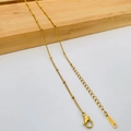 Minimalist gold stainless steel chain necklace with lobster clasp and extension chain - 1.5MM Curb Bead Chain / 40+5CM Extension Chain / Gold